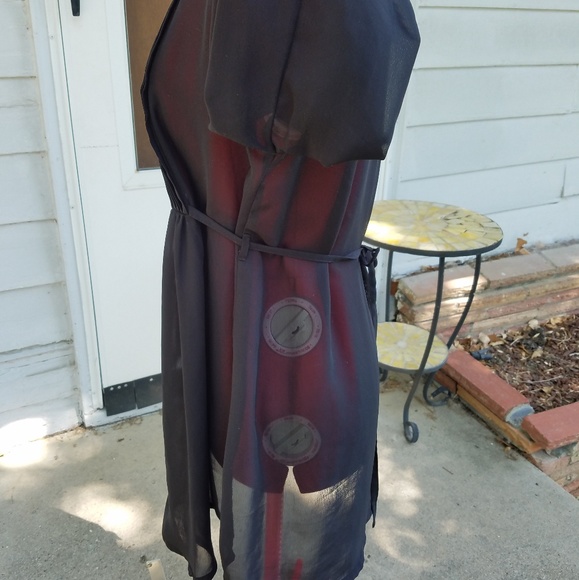 Sheer Black Button-up Tunic - Picture 3 of 7